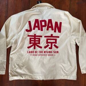 Cream Jacket with Red Accents